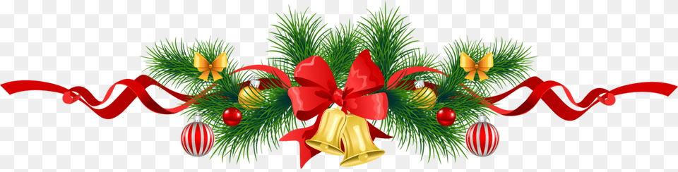 Christmas Christmas Garland Clipart Border, Art, Graphics, Plant, Tree Free Png