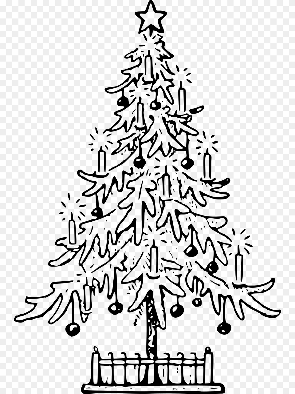 Christmas Christmas Tree Confer Christmas Tree Drawing, Gray Png Image