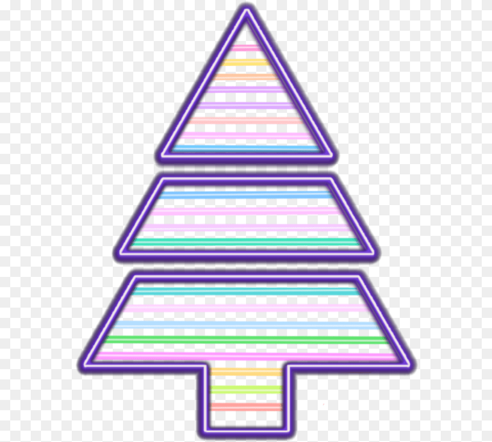 Christmas Christmastree Tree Neon Merychristmas Christmas Tree Made Of Triangles, Light, Triangle, Architecture, Building Free Png Download