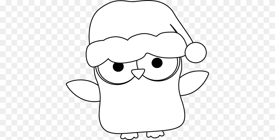 Christmas Clip Art Black And White Cute Owl Clip Art Black, Baby, Person Free Png