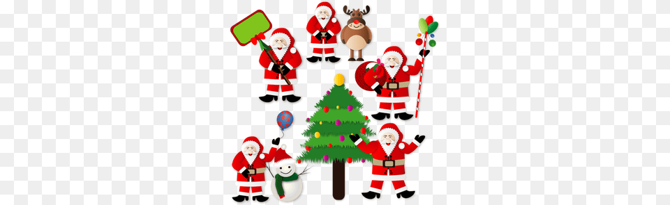 Christmas Clip Art Santa Reindeer, Nature, Winter, Snowman, Snow Free Png Download