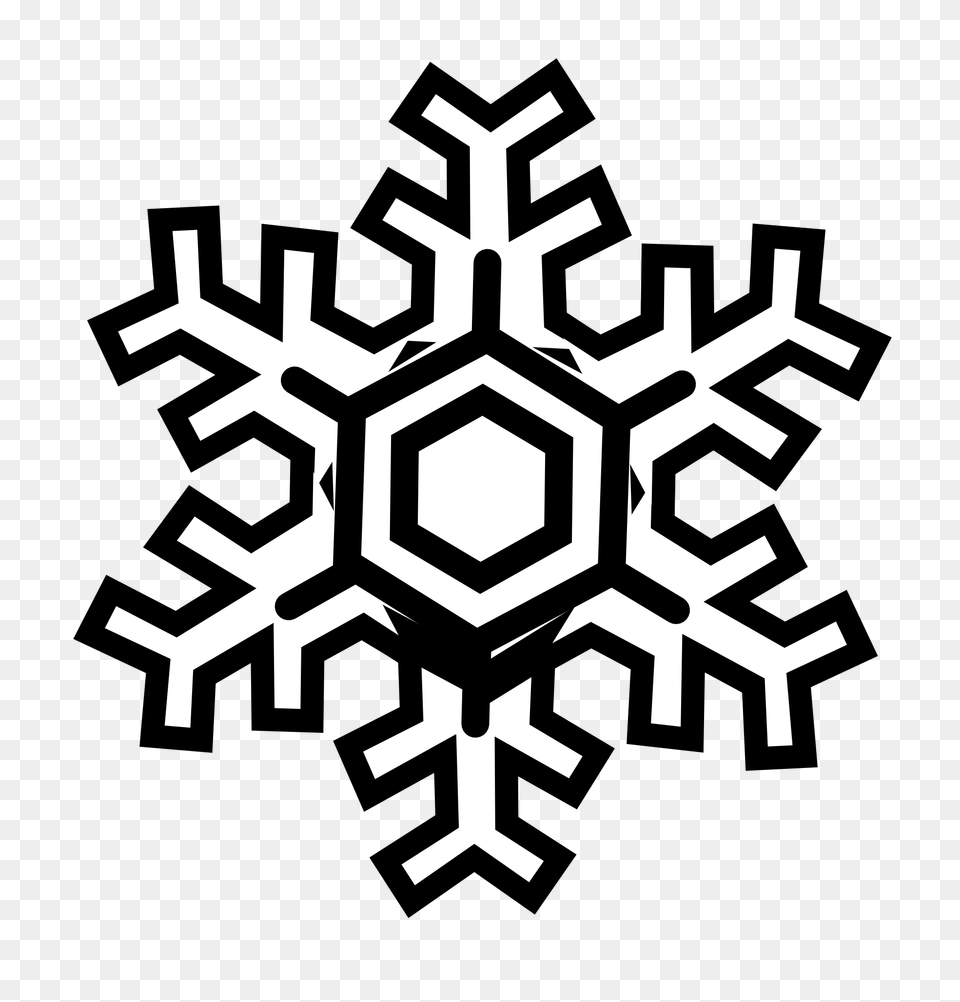 Christmas Clipart Black And White, Nature, Outdoors, Snow, Snowflake Free Png