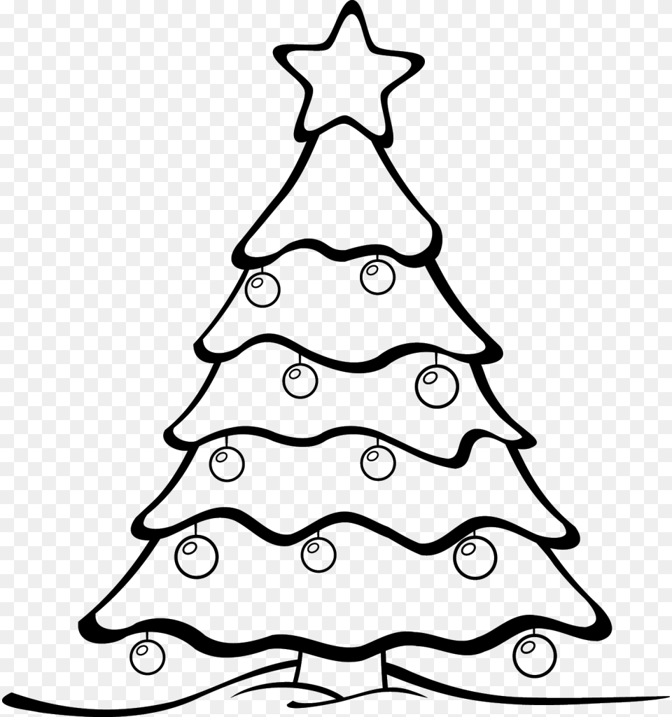Christmas Clipart Black And White, Plant, Tree, Christmas Decorations, Festival Free Png Download
