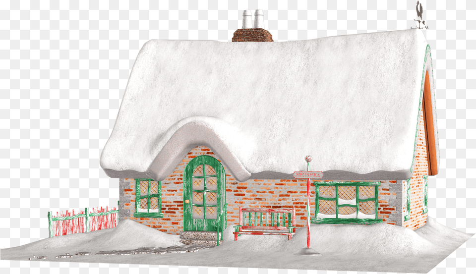 Christmas Clipart Santa39s Cottage, Architecture, Housing, House, Building Free Png