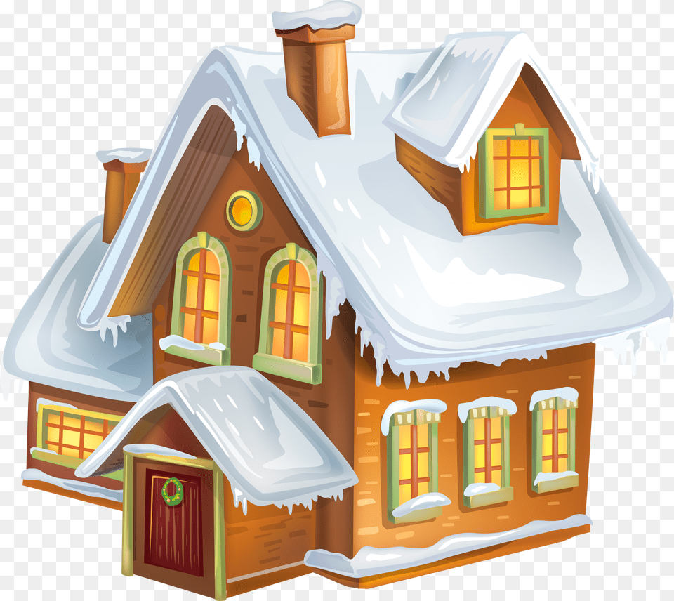 Christmas Clipart With House Banner Christmas House Winter Clipart Png Image