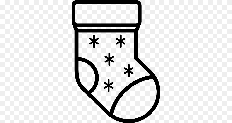 Christmas Clothes Clothing Fashion Garment Christmas Sock Icon, Gray Free Png