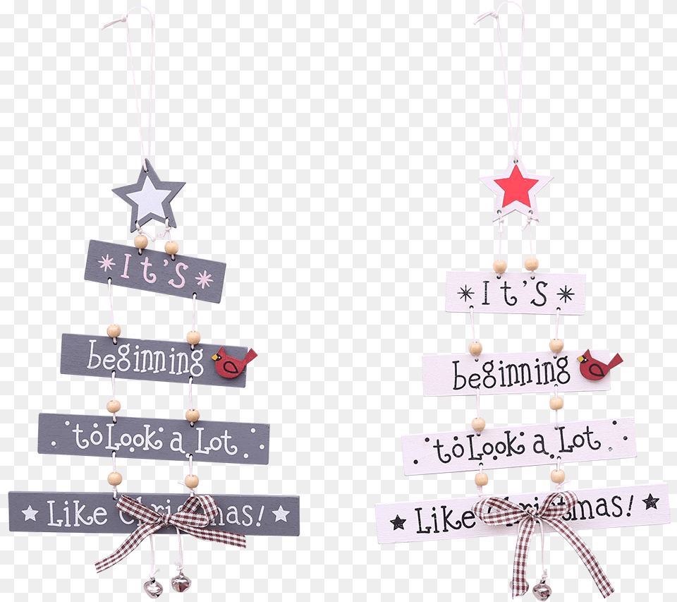 Christmas Colorful Wooden Pendant Door Decorations Arbol De Navidad Con Letras, Accessories, Earring, Jewelry, People Free Png Download