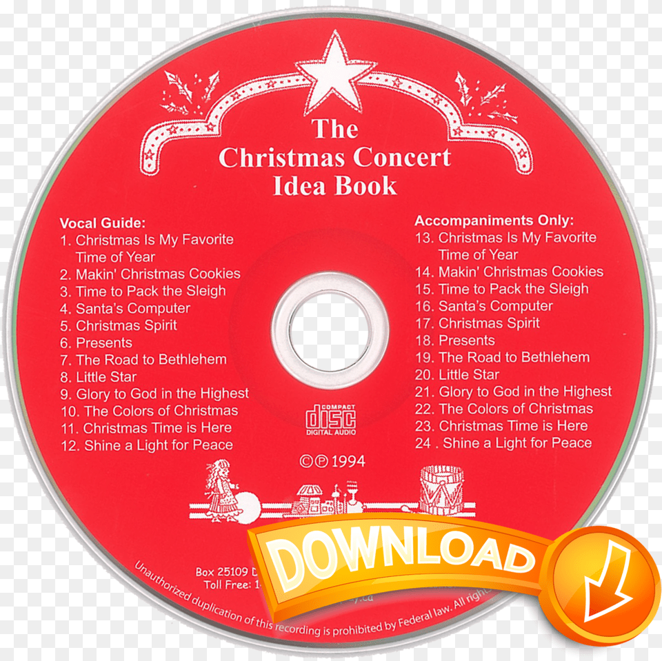 Christmas Concert Idea Book Christmas Concert Ideas, Disk, Dvd Png Image