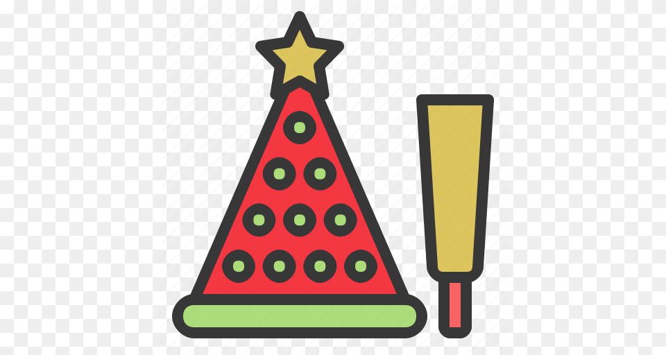 Christmas Confetti Ornament Party Hat Xmas Icon, Triangle, Christmas Decorations, Festival, Lighting Free Png Download