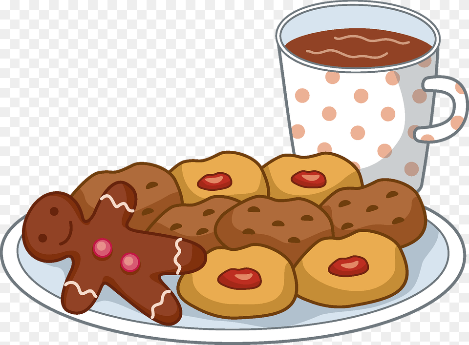 Christmas Cookies And Hot Drink Clipart, Cookie, Food, Sweets, Gingerbread Free Png Download