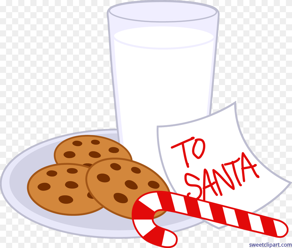 Christmas Cookies Milk Clip Art, Beverage, Dairy, Food, Sweets Png Image