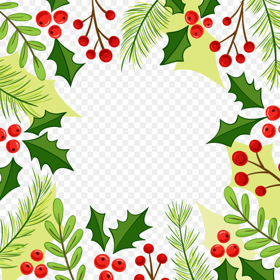 Christmas Corner Border Design Clip Art, Plant, Pattern, Leaf, Graphics Free Png