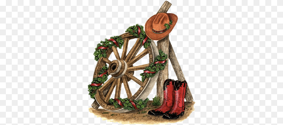 Christmas Country Transparent U0026 Clipart Ywd Country Western Christmas Clip Art, Clothing, Hat, Machine, Wheel Free Png Download