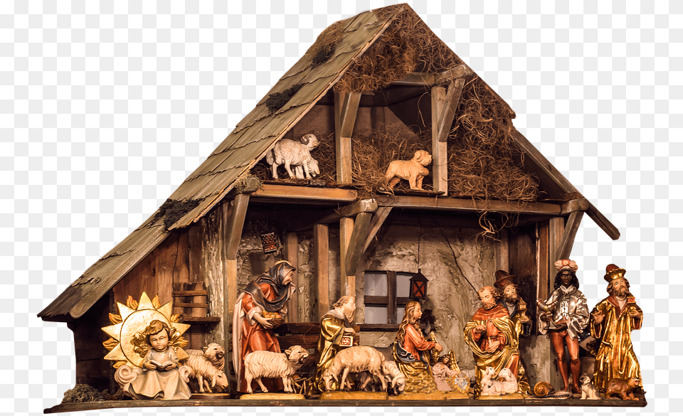 Christmas Crib 6 Image Nativity Scene Background, Nature, Architecture, Shelter, Building Free Png Download