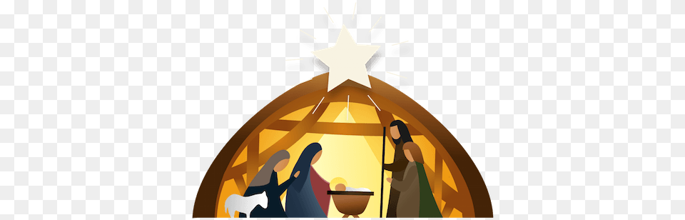 Christmas Crib Modern Printable Silhouette Nativity Scene, Adult, Female, Person, Woman Free Png Download