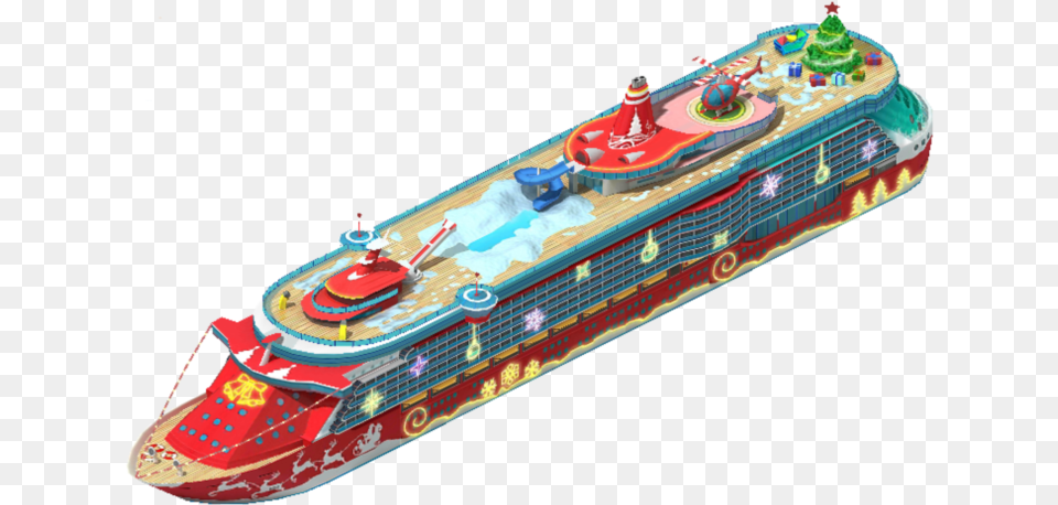 Christmas Cruise Ship Megapolis Boat, Birthday Cake, Cake, Cream, Dessert Png Image