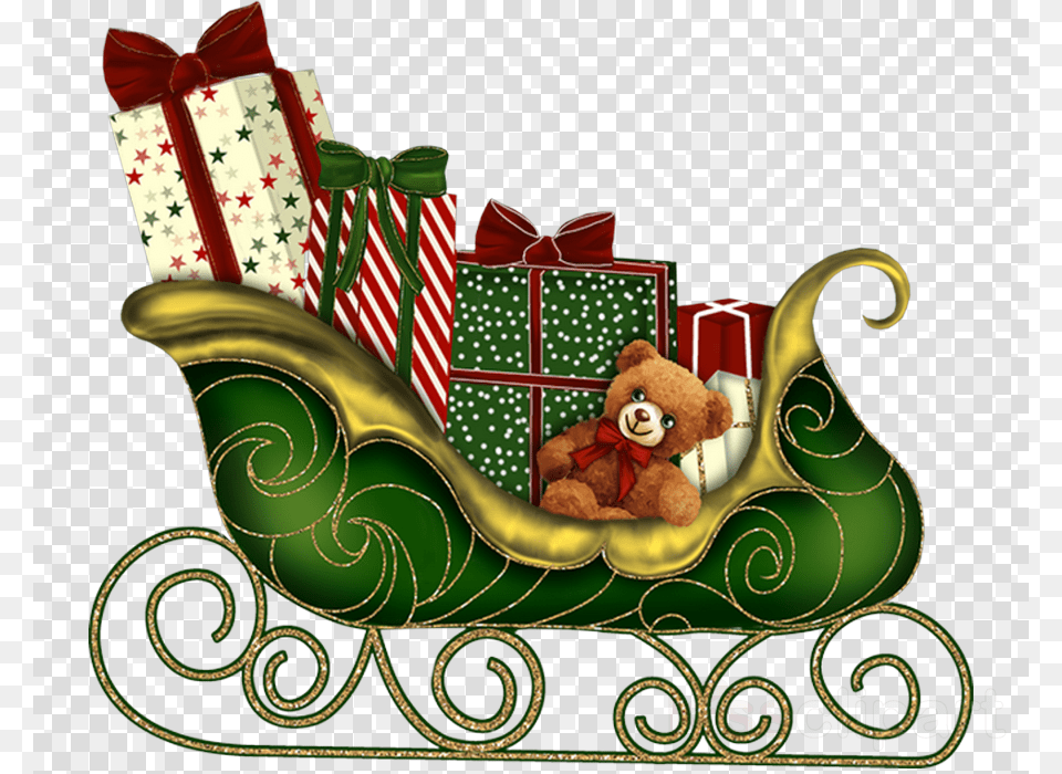 Christmas Day Clipart Santa Claus Reindeer Clip Art Sleigh Clipart, Teddy Bear, Toy Free Png