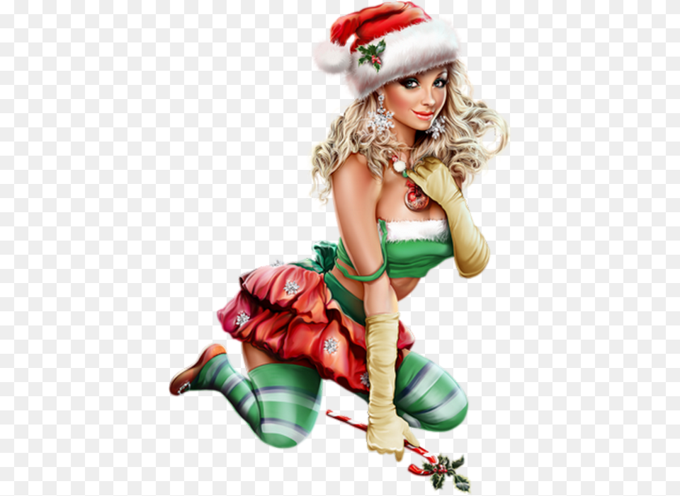 Christmas Day Woman Character Clip Art Hot Christmas Girl, Elf, Adult, Person, Figurine Png Image