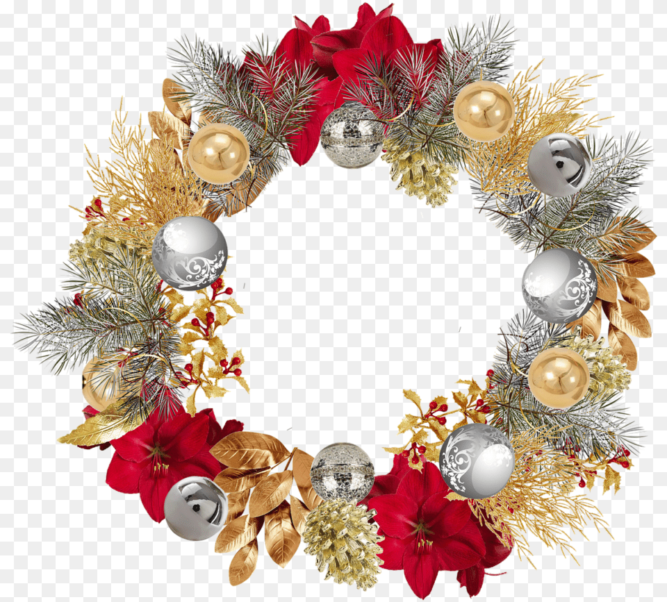 Christmas Decoration Garland Circle, Wreath, Plant Free Png