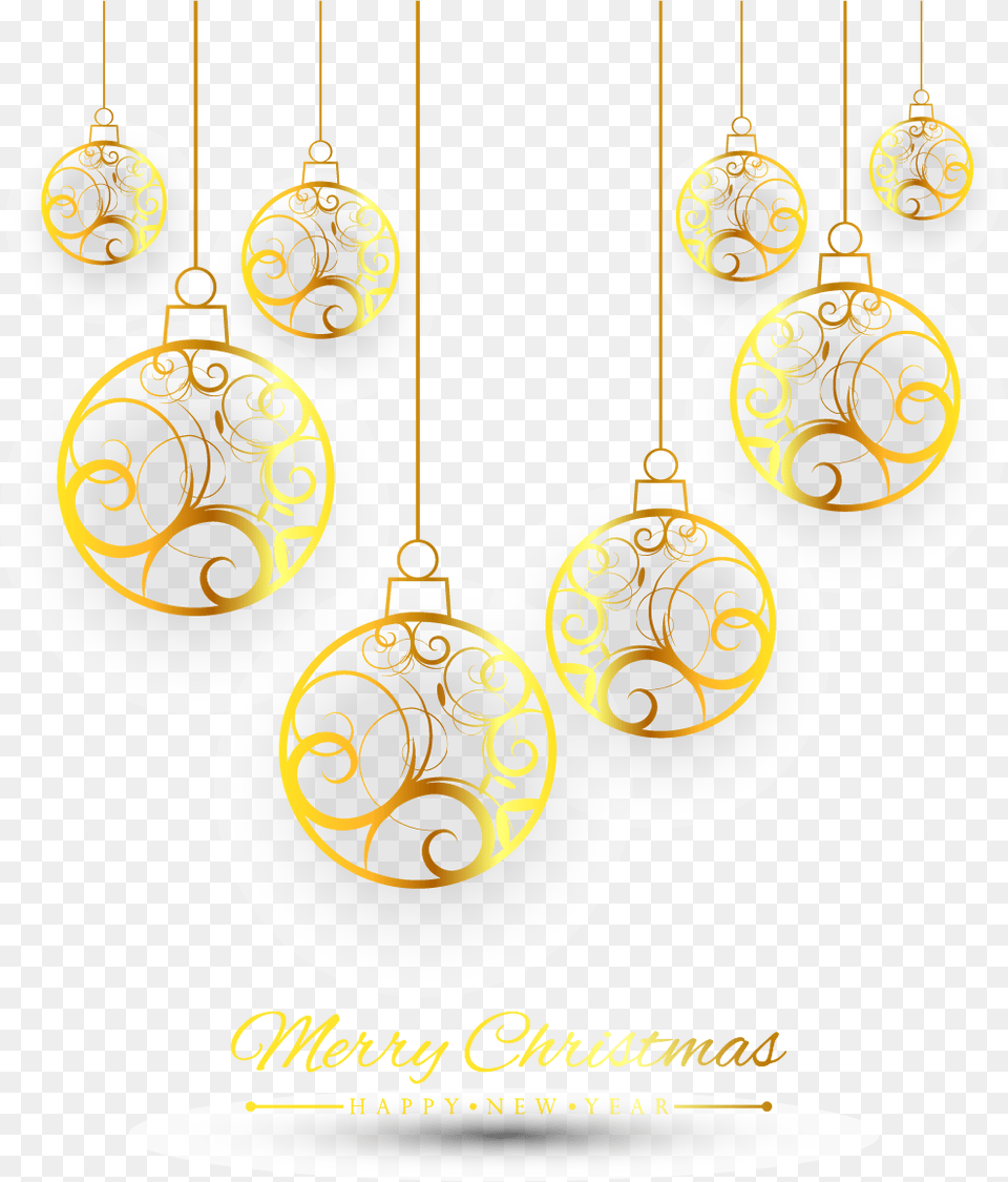 Christmas Decoration Ornament Gold Merry Christmas Gold, Accessories, Earring, Jewelry, Necklace Png Image