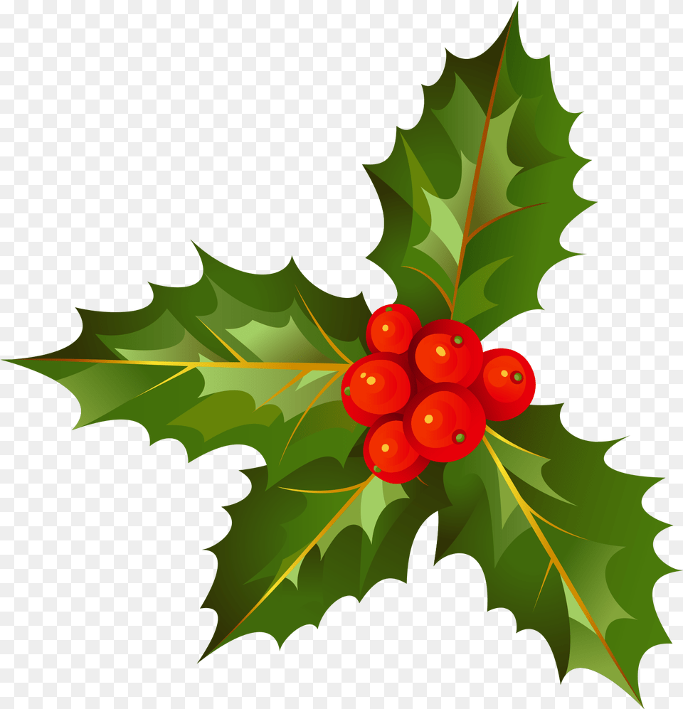 Christmas Decoration With Holly Leave Christmas Decorations, Leaf, Plant, Food, Fruit Free Png