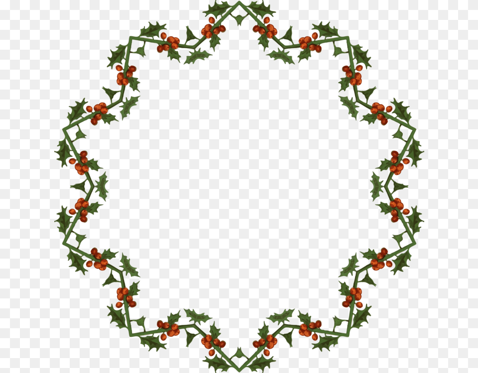 Christmas Decorationfloraleaf Circle Christmas Border, Pattern, Plant, Wreath, Art Free Transparent Png