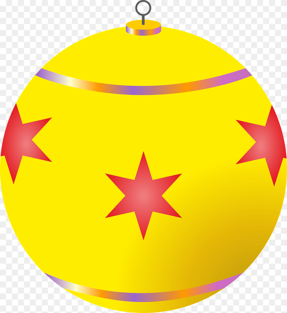 Christmas Decorations Ball Clip Art Yellow Christmas Ball, Egg, Food Free Png Download