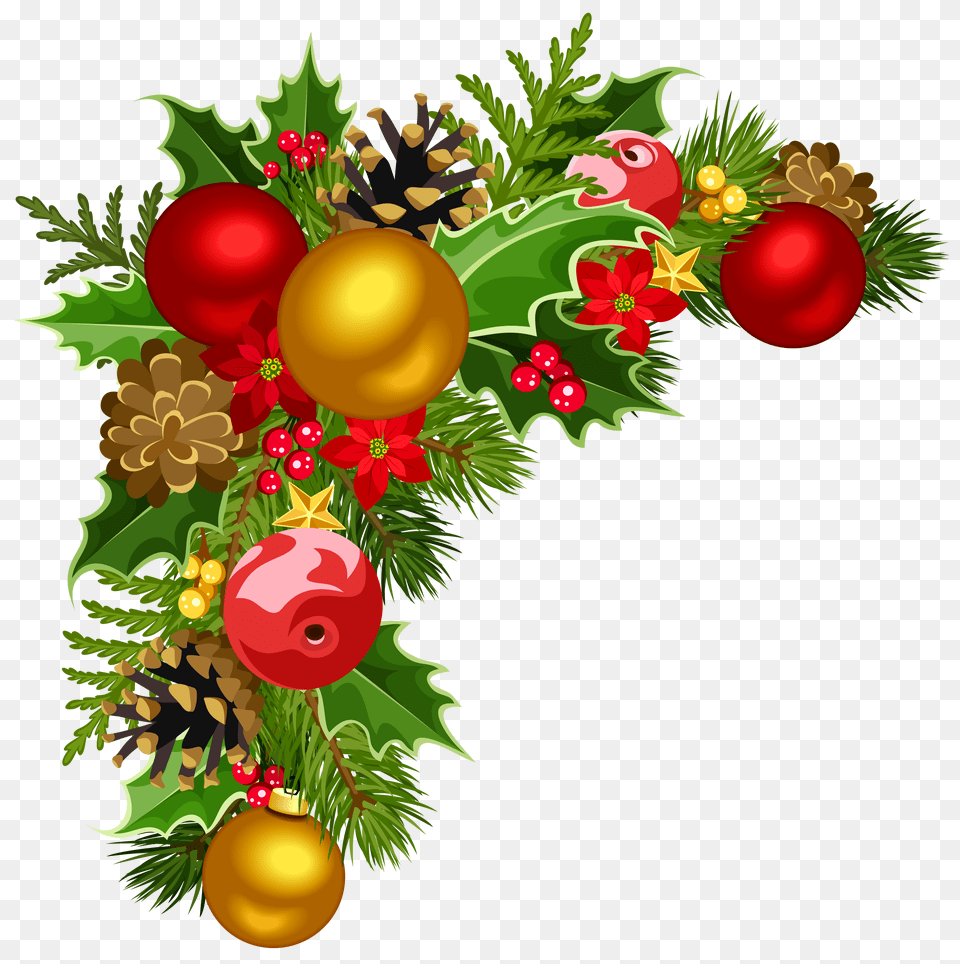 Christmas Decorations Clip Art Look, Graphics, Floral Design, Pattern Free Png