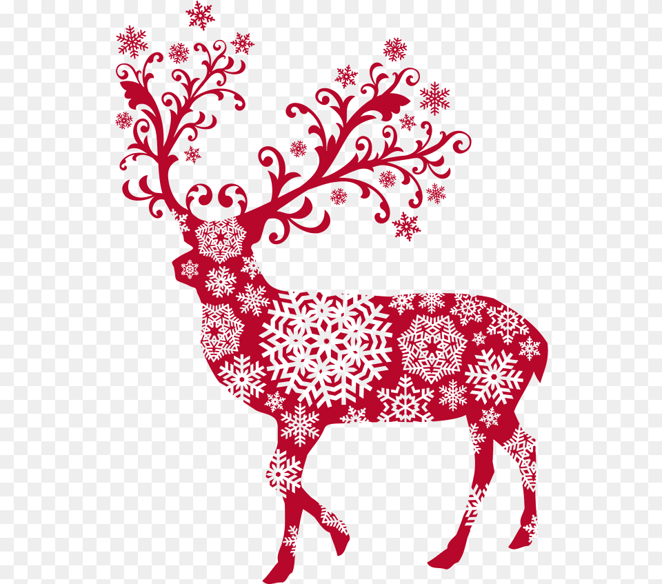 Christmas Deer, Animal, Art, Floral Design, Graphics Png Image