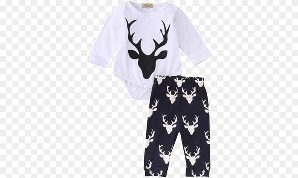 Christmas Deer Bodysuit Reindeer, Clothing, T-shirt, Animal, Mammal Png Image