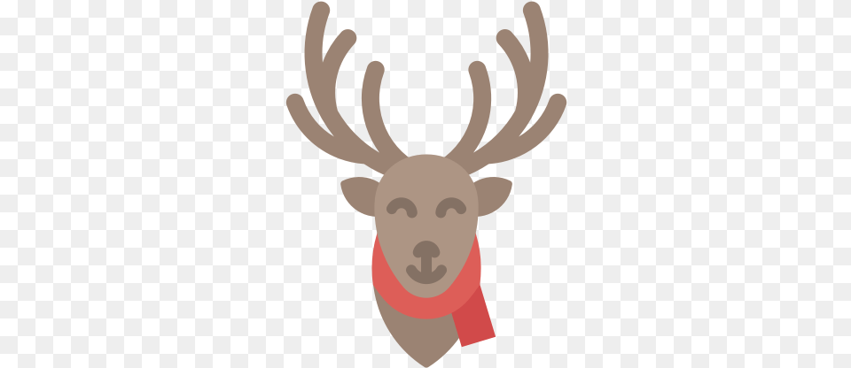 Christmas Deer Head Reindeer Icon Antler, Animal, Mammal, Wildlife, Baby Png Image