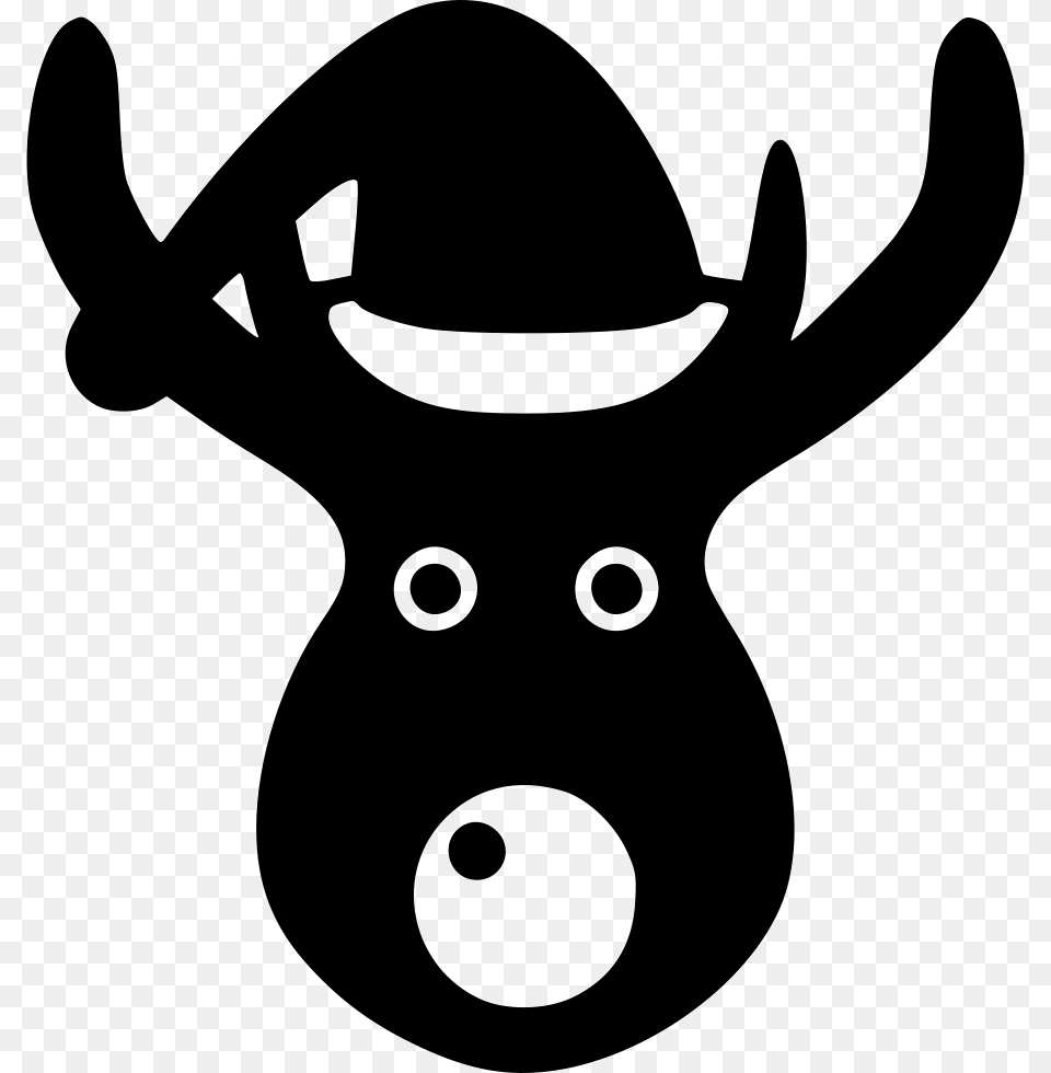 Christmas Deer Reindeer Winter Hat, Stencil, Silhouette, Animal, Kangaroo Free Transparent Png