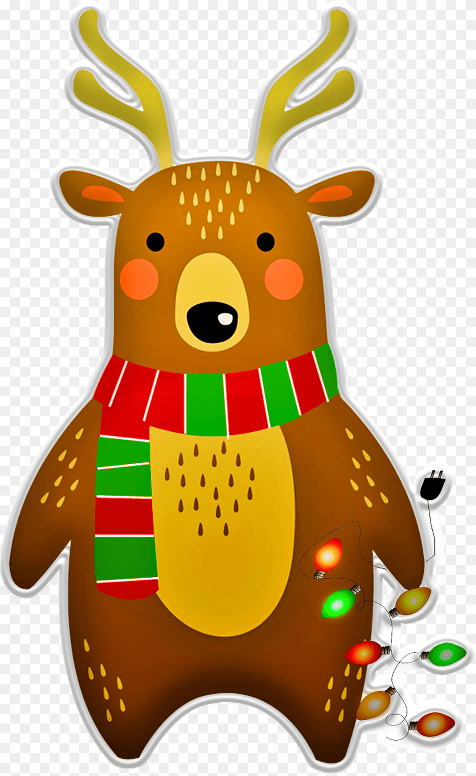 Christmas Deer With Garland Clipart, Food, Sweets, Animal, Mammal Free Png Download