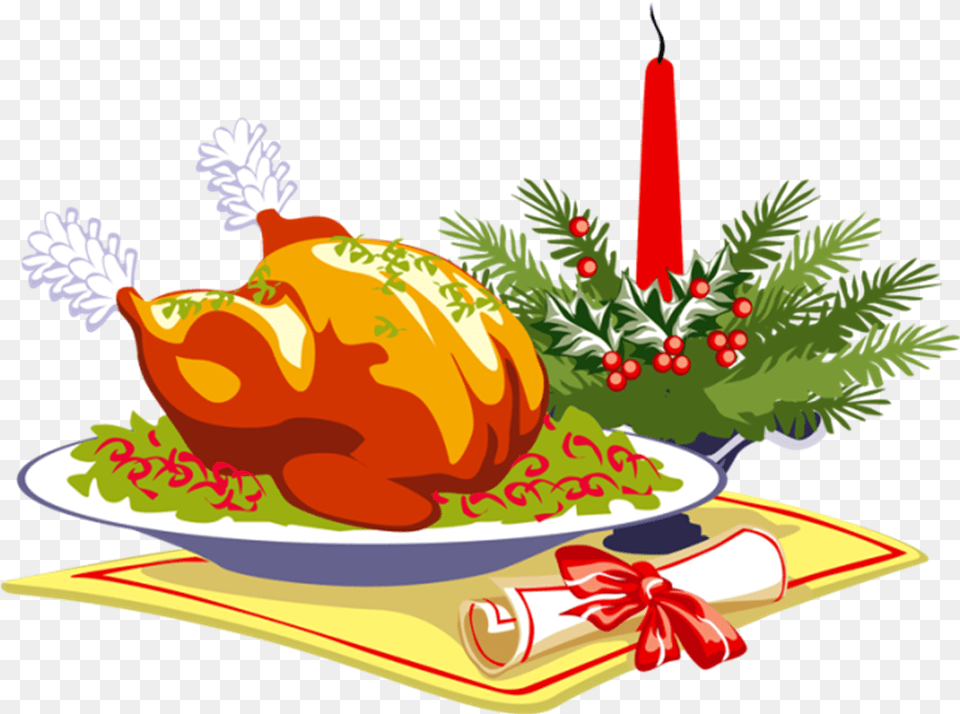 Christmas Dinner Clipart, Food, Meal, Roast, Turkey Dinner Free Png Download