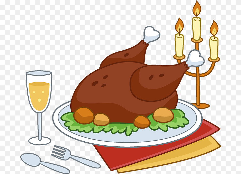 Christmas Dinner Clipart Transparent Clip Art, Cutlery, Food, Fork, Meal Free Png Download