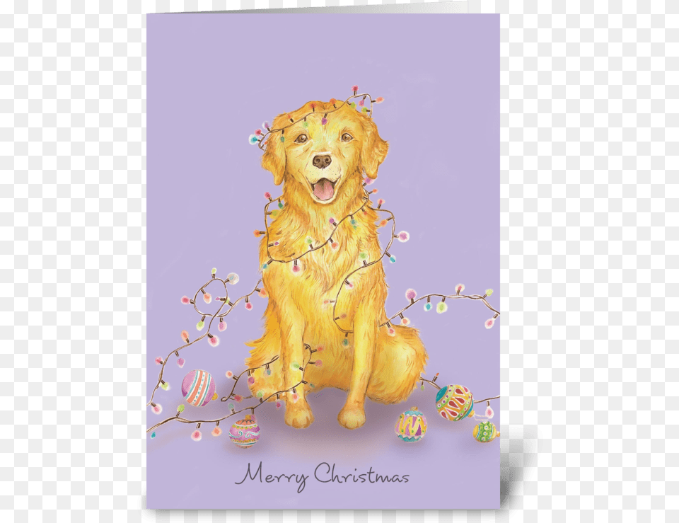 Christmas Dog Greeting Card Golden Retriever, Animal, Canine, Golden Retriever, Mammal Free Transparent Png