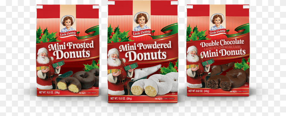 Christmas Donuts Little Debbie Types Of Chocolate, Advertisement, Person, Poster, Face Png Image