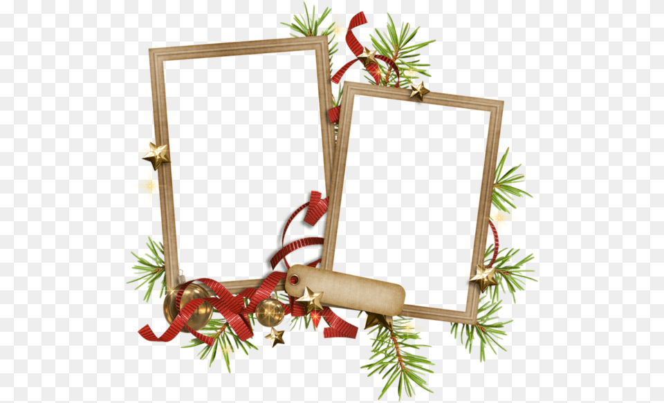 Christmas Double Picture Frame Clipart, Chandelier, Lamp, Flower, Plant Free Png Download