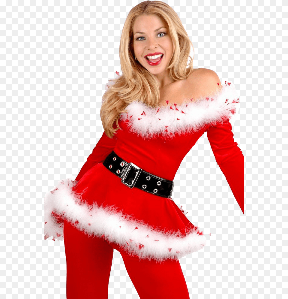 Christmas Dress Transparent Background Sexy Santa Top, Woman, Adult, Clothing, Costume Png Image