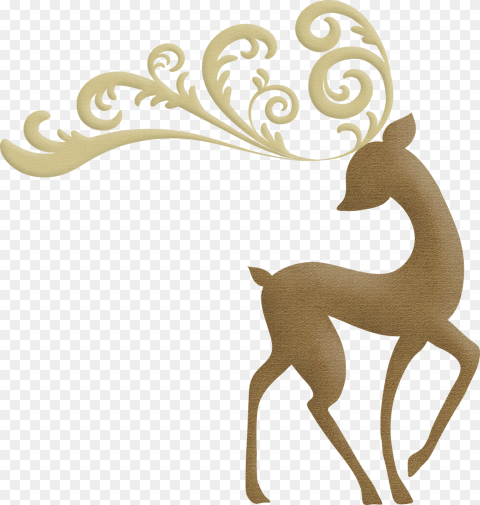Christmas Elegant Reindeer Clip Art Elegant Christmas Reindeer Clip Art, Animal, Deer, Mammal, Wildlife Free Png Download