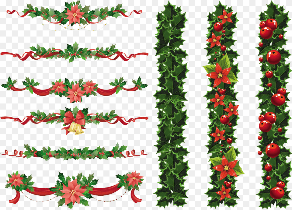 Christmas Elements Image Christmas Garland Vector, Plant, Christmas Decorations, Festival Free Png