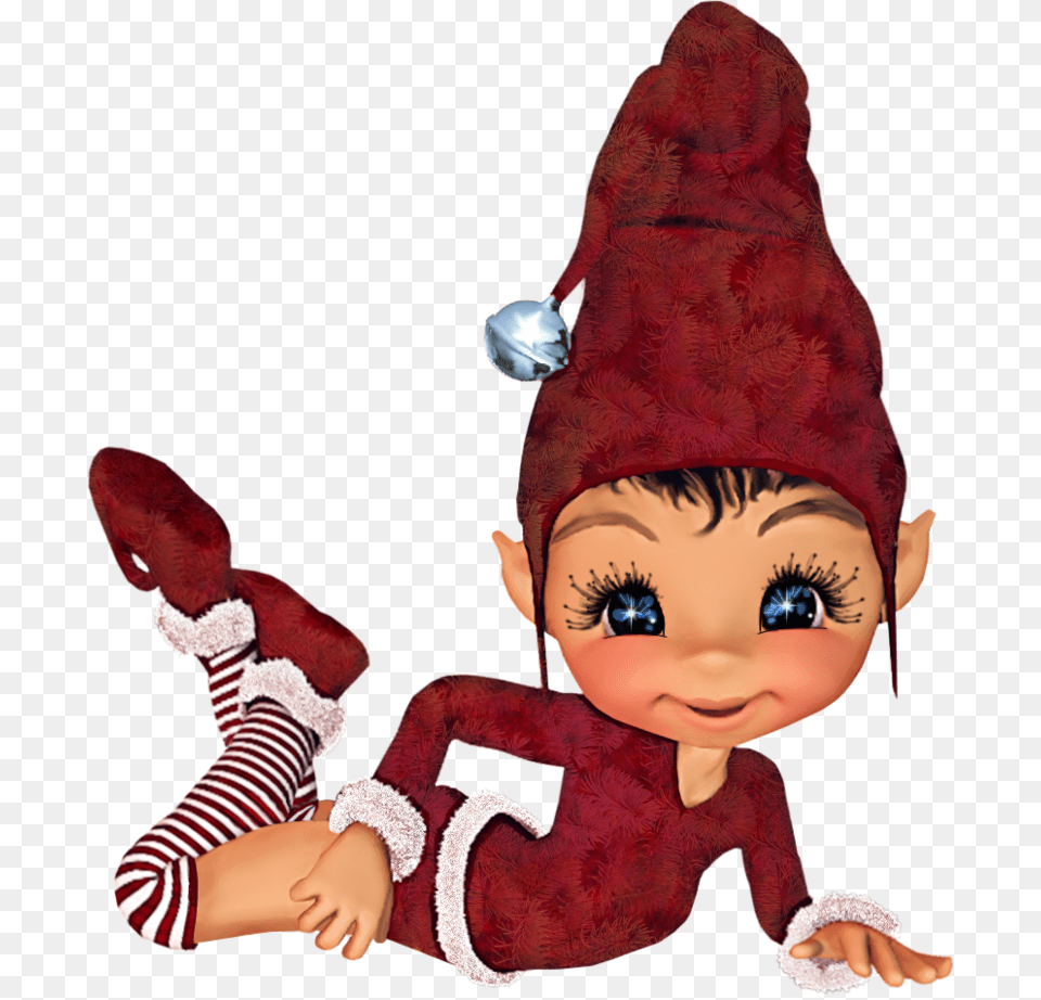 Christmas Elf Blue Silver By Myriadelle On Clipart Christmas Elf Transparent, Doll, Toy, Baby, Person Png Image