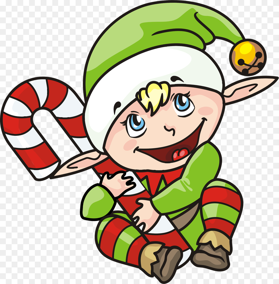 Christmas Elf Cartoon, Baby, Person, Face, Head Free Transparent Png