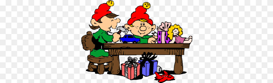 Christmas Elf Clipart Christmas Elves Animations Cartoon Elves Making Toys, Baby, Face, Head, Person Free Png