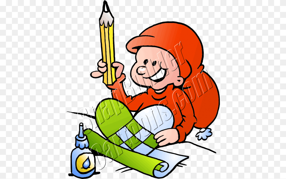 Christmas Elf Decorating With Pencil, People, Person, Baby, Face Free Png Download