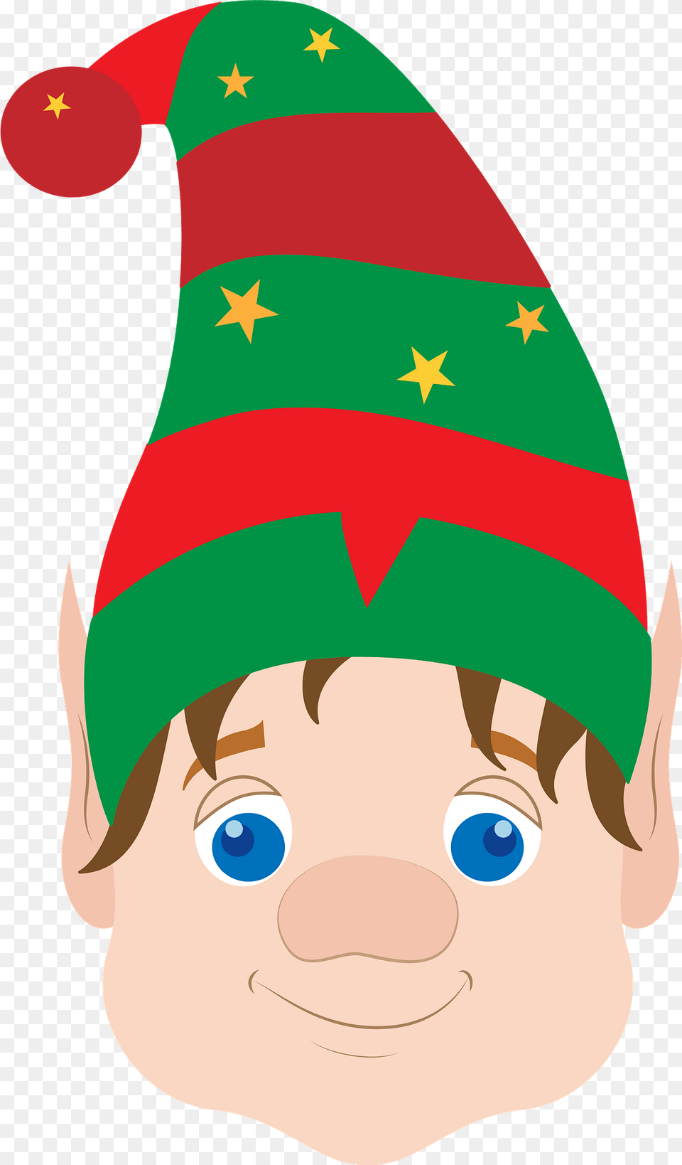 Christmas Elf Face Clipart, Cap, Clothing, Hat, Person Free Png