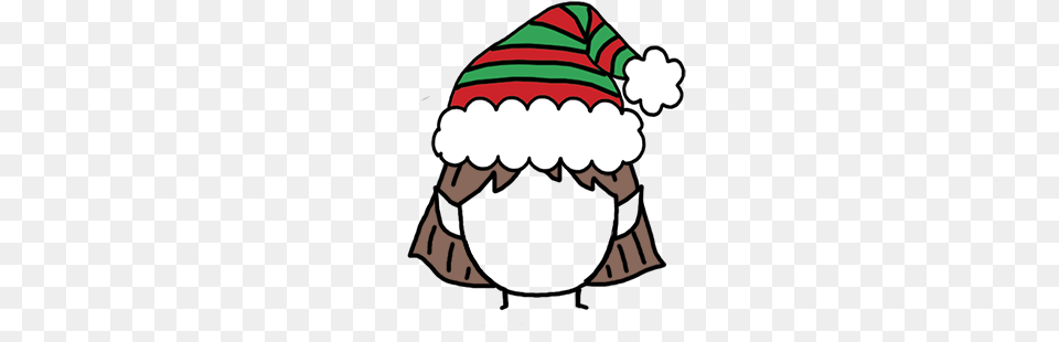 Christmas Elf Girl Fill In The Blank Thank You Note Cartoon, Clothing, Hat, Cap, Baby Free Transparent Png