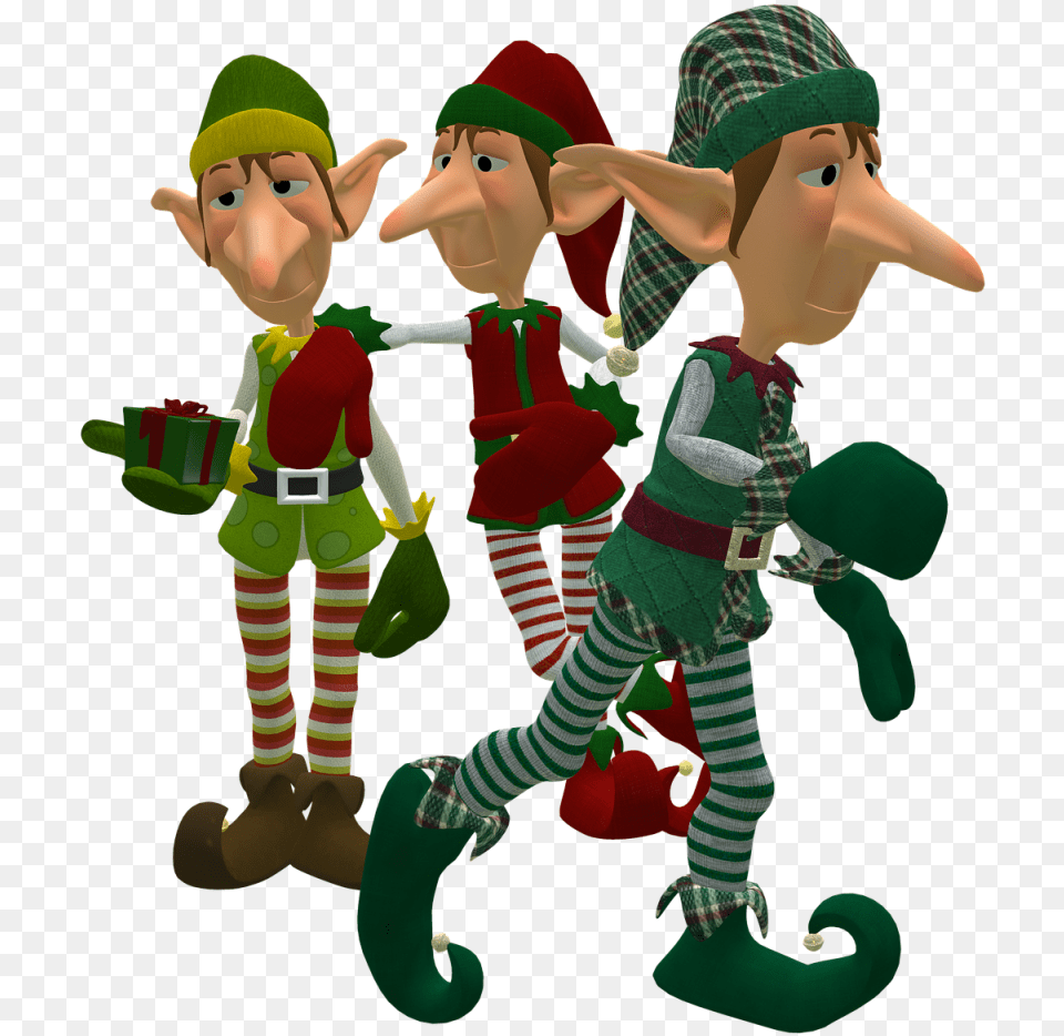 Christmas Elf Picture Transparent Elves, Baby, Doll, Person, Toy Png
