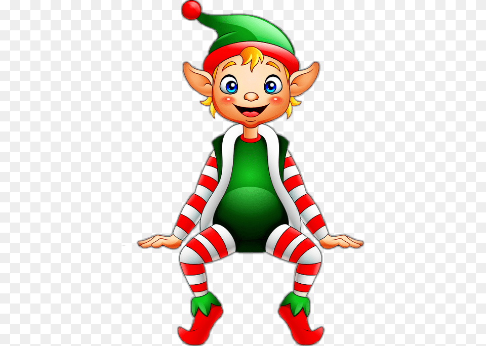 Christmas Elf Sitting, Baby, Person, Performer Png