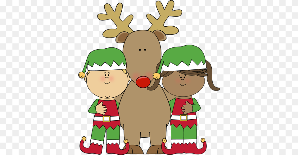Christmas Elves With Reindeer Christmas Graphics, Elf, Baby, Person, Face Png